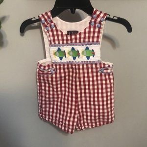 Little Boys (12/18m) Airplane Smocked JonJon/Overall
